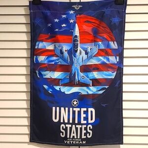 United States Air Force Veteran- Welcome FLAG sign for yard, garden door…